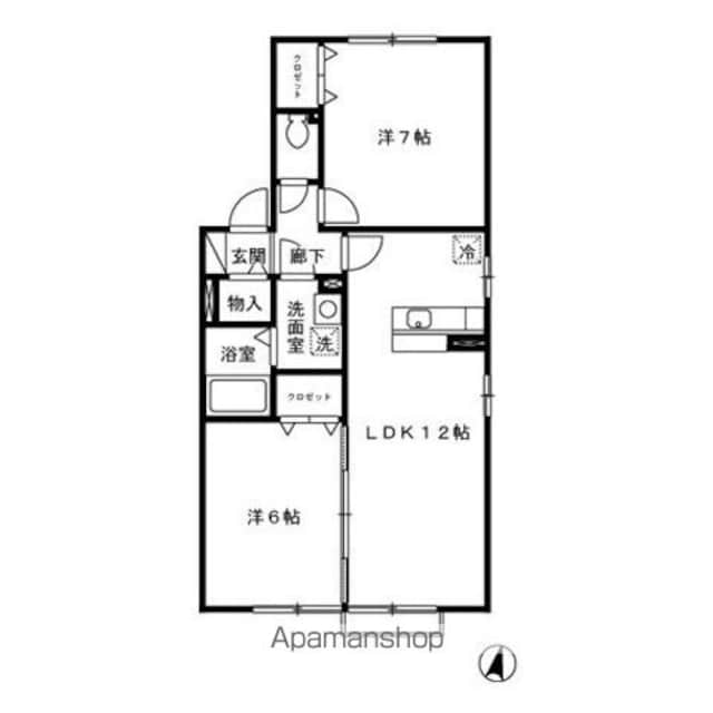 ウィルモアＤーｏｎｅ[2LDK/55.31m2]の間取図