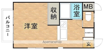 コーポセゾンⅢ[1R/25.42m2]の間取図