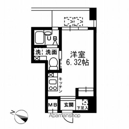 レジディア三越前[1R/18.66m2]の間取図