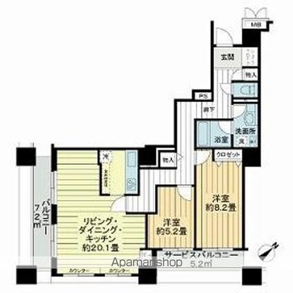 コスモ東京ベイタワー[2LDK/84.67m2]の間取図