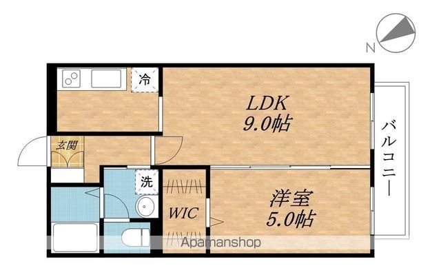 滋賀県大津市石山寺３丁目[1LDK/41.29m2]の間取図