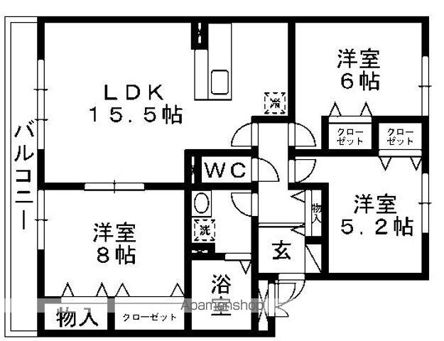 リビングタウン稲毛の杜　Ａの間取り