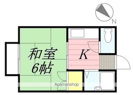 アークヒルズフクモトＮＯ．１[1K/20.86m2]の間取図