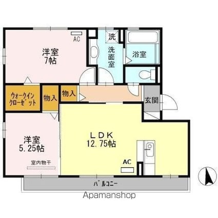 フォレスタ　Ａ[2LDK/60.93m2]の間取図