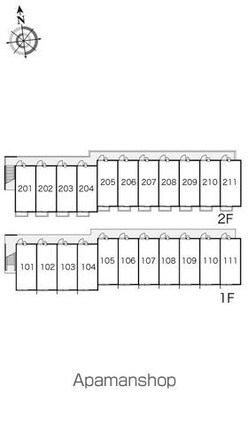 レオパレスシャルマンＳＡＫＡＭＯＴＯ[1K/22.7m2]の配置図