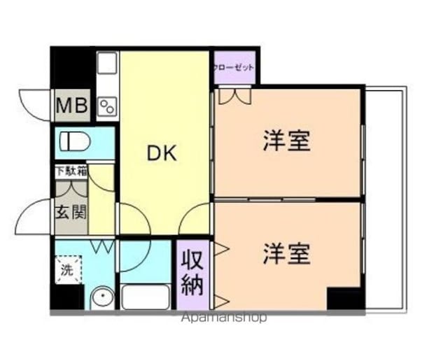パリ・シャトー本町[2DK/41.61m2]の間取図