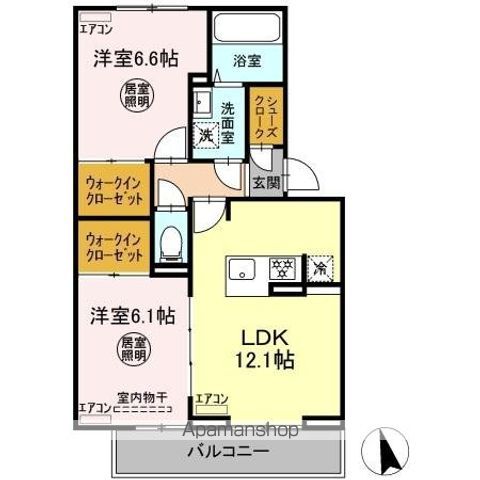 アルメリア　Ａ棟の間取り