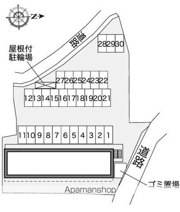 レオパレス宮津[1K/21.22m2]の配置図