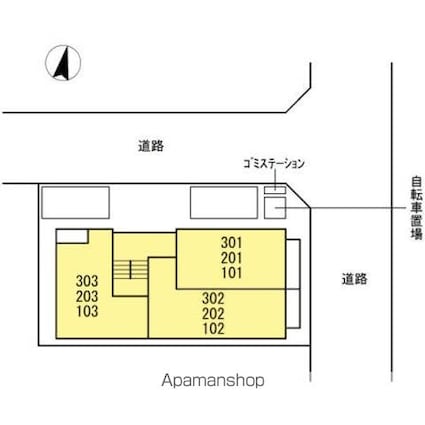 フレッチェ・ボスコⅡ（２）[1R/32.62m2]の配置図