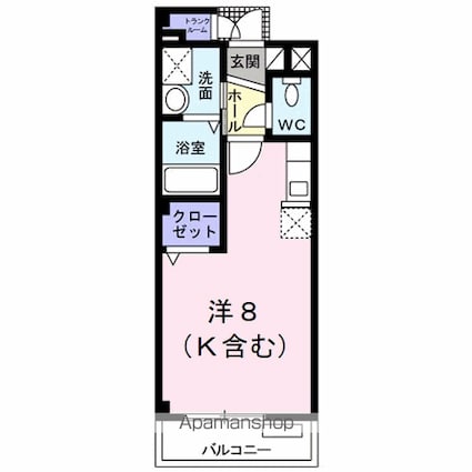 エトワール和田[1K/25.22m2]の間取図