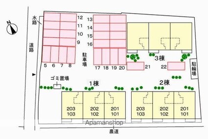 メゾン・ド・ジュネスＫ　３[2LDK/64.43m2]の配置図