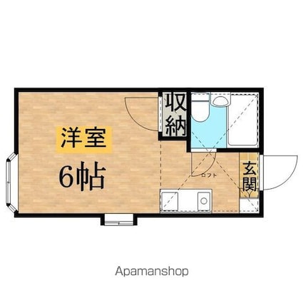 セシル０１[1R/17.4m2]の間取図