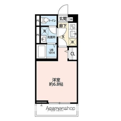アムール錦[1K/21.73m2]の間取図