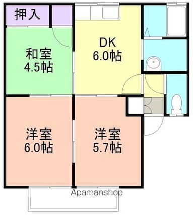 グリーンフルフェニックスⅠ[3DK/48.47m2]の間取図