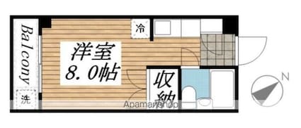 トモエハイツ[1R/17.01m2]の間取図