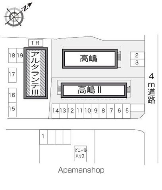 レオパレスアルタランテⅢ[1K/26.08m2]の配置図