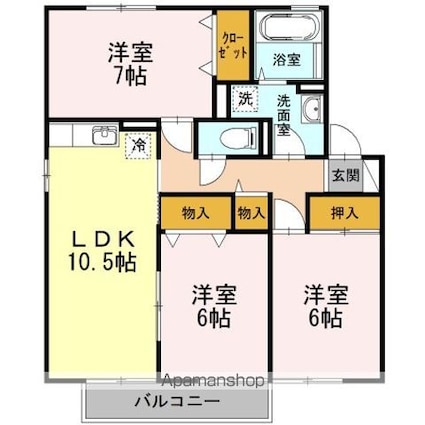 リヴェール　Ａ棟[3LDK/70.43m2]の間取図