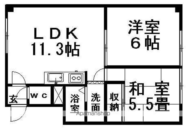 クレアール月寒Bの間取り写真