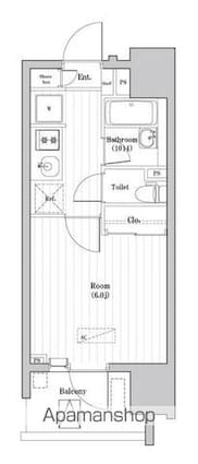 大森海岸レジデンス[1K/21m2]の間取図
