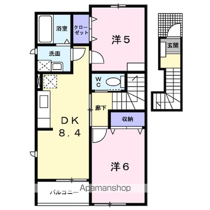 クレディ　パーク　Ｃ[2DK/49.86m2]の間取図