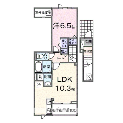 ピースフルⅢ[1LDK/43.93m2]の間取図