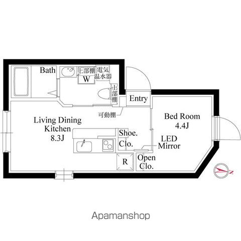 ＣＡＳＡ　ＧＲＡＺＩＥ　西大島 401 ｜ 東京都江東区大島１丁目39-11（賃貸マンション1LDK・4階・26.70㎡） その2