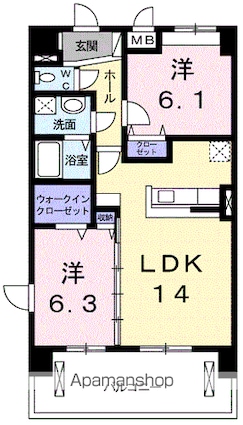 エクセレント・Ｔ[2LDK/61.52m2]の間取図