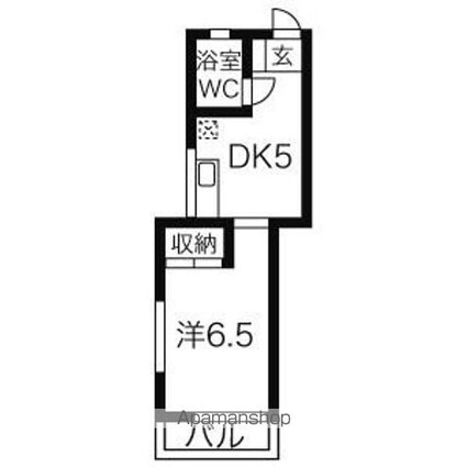 オークハイツ西巣鴨[1DK/23.14m2]の間取図