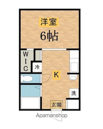 タツボリハイツ[1K/26.49m2]の間取図