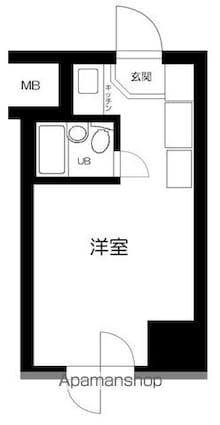 グランドハウスシャンティ[1R/13.75m2]の間取図
