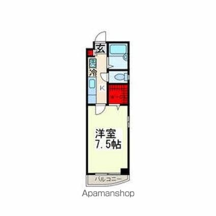 ドエル高円寺[1K/22.4m2]の間取図