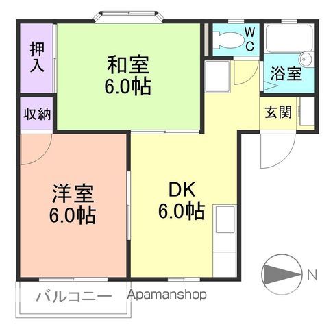 【和歌山市津秦のアパートの間取り】