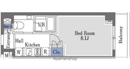スカイビューテラス本所吾妻橋[1K/25.09m2]の間取図