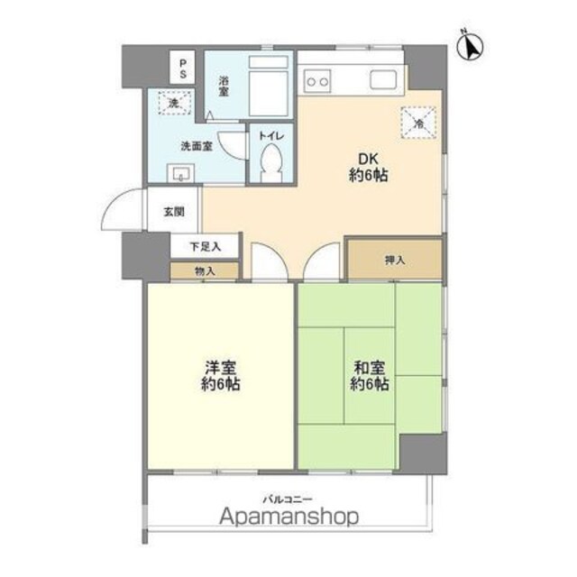 サンモール向島[2DK/44m2]の間取図