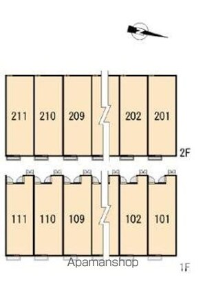 レオパレスキュルティ上林[1K/23.61m2]の配置図