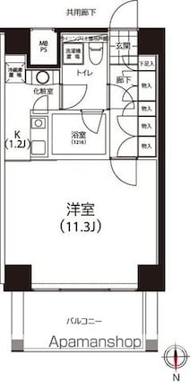 クイズ恵比寿[1K/35.29m2]の間取図