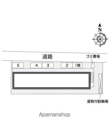 レオパレスセントラル島崎[1K/20.28m2]の配置図