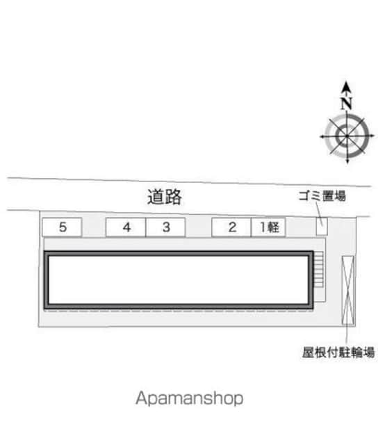 レオパレスセントラル島崎[1K/20.28m2]の配置図