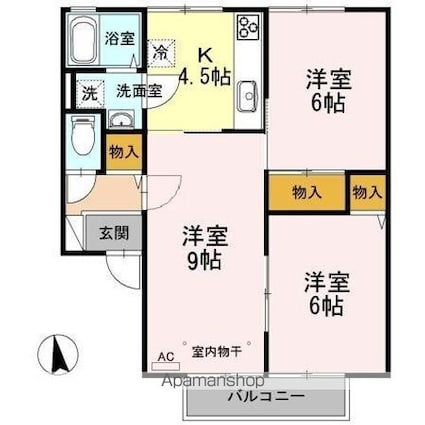 ボンビラス・ＨＯＳＯＮＯ　Ａ[3K/55.17m2]の間取図