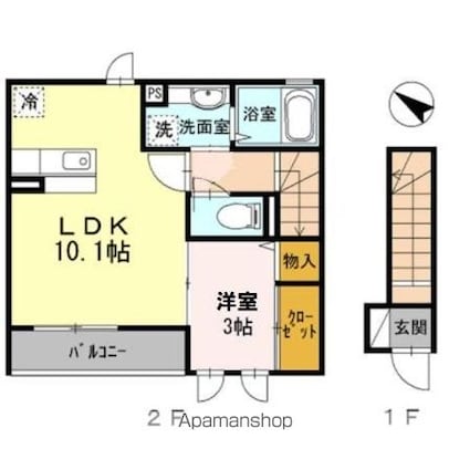 Ｔ＆Ｍ南烏山[1LDK/38.95m2]の間取図
