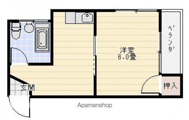 山正ビル[1K/23.16m2]の間取図