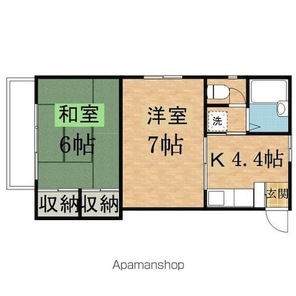 リバーサイドヴィラ[2K/35.44m2]の間取図
