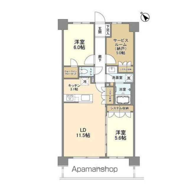 ＡＲＫ　ＣＩＴＹ船堀[2SLDK/68.1m2]の間取図