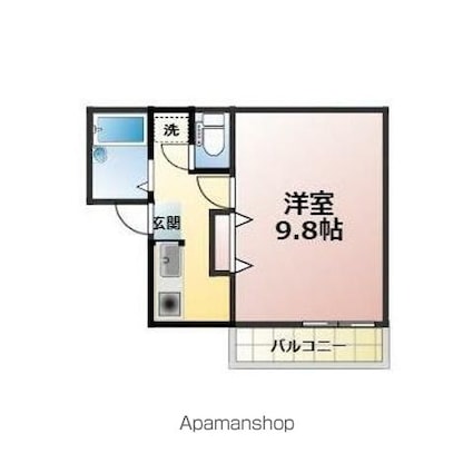 ドミールＮ竹原[1K/27.19m2]の間取図
