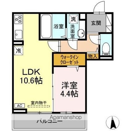 ＣｏｕＲ１８高宮Ｅ[1LDK/40.31m2]の間取図