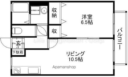 ザ・テラス弐番館[1LDK/40.5m2]の間取図