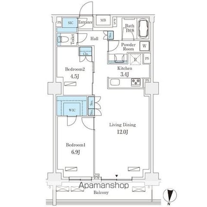 フロンティアレジデンス錦糸公園[2LDK/70.73m2]の間取図