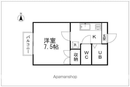 長野県長野市吉田５丁目[1K/23.18m2]の間取図