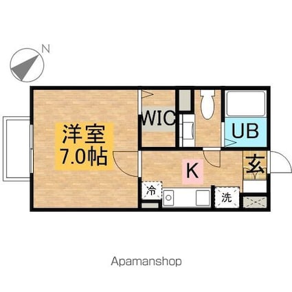 Ｕースクエア　Ⅰ[1K/26.7m2]の間取図