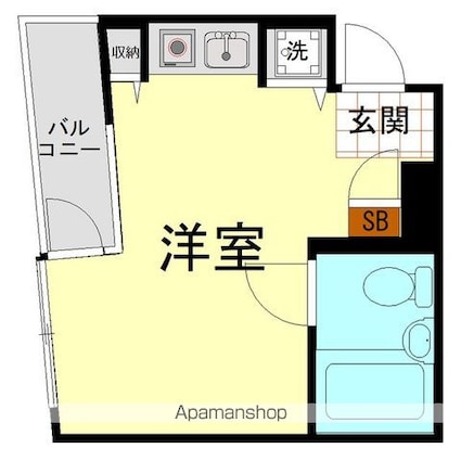 グローバリービューテラスＩＶ[1R/18.03m2]の間取図